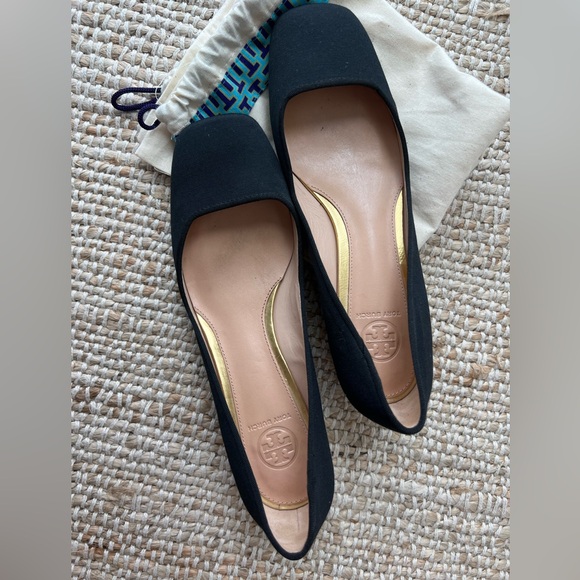 TORY BURCH | Square Toe Block Heels with Dust Bag | Size 7.5 - Picture 14 of 15